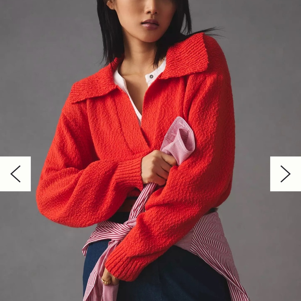 Anthropologie Maeve Bright Orange Sweater - Picture 2 of 10